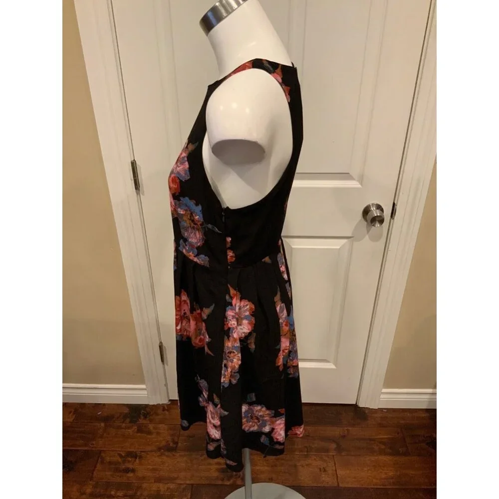 Free People Black Twilight Combo Pink & Blue Floral Print Dress Size 4 NWT! $128